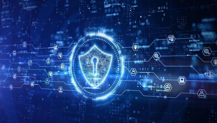 Infographic illustrating steps to protect data from cyberattacks, featuring tips and best practices inspired by a free cyber security assessment.